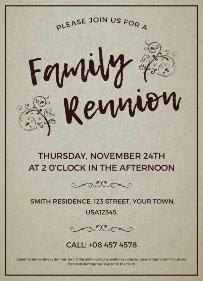 Family Reunion Invitation Templates ~ Addictionary in Family Reunion Flyer Template