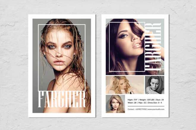 Fashion Modeling Comp Card Template within Zed Card Template
