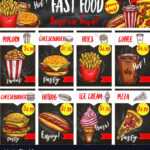 Fast Food Restaurant Menu Board Template Design Vector Image regarding Menu Board Design Templates Free