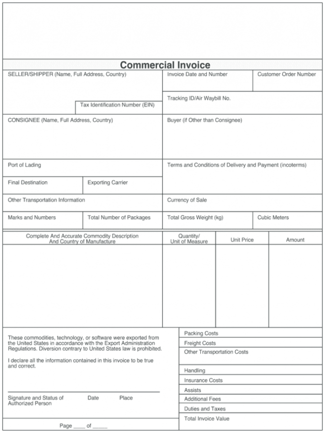 Fedex Proforma Invoice - Fill Online, Printable, Fillable intended for Fedex Proforma Invoice Template