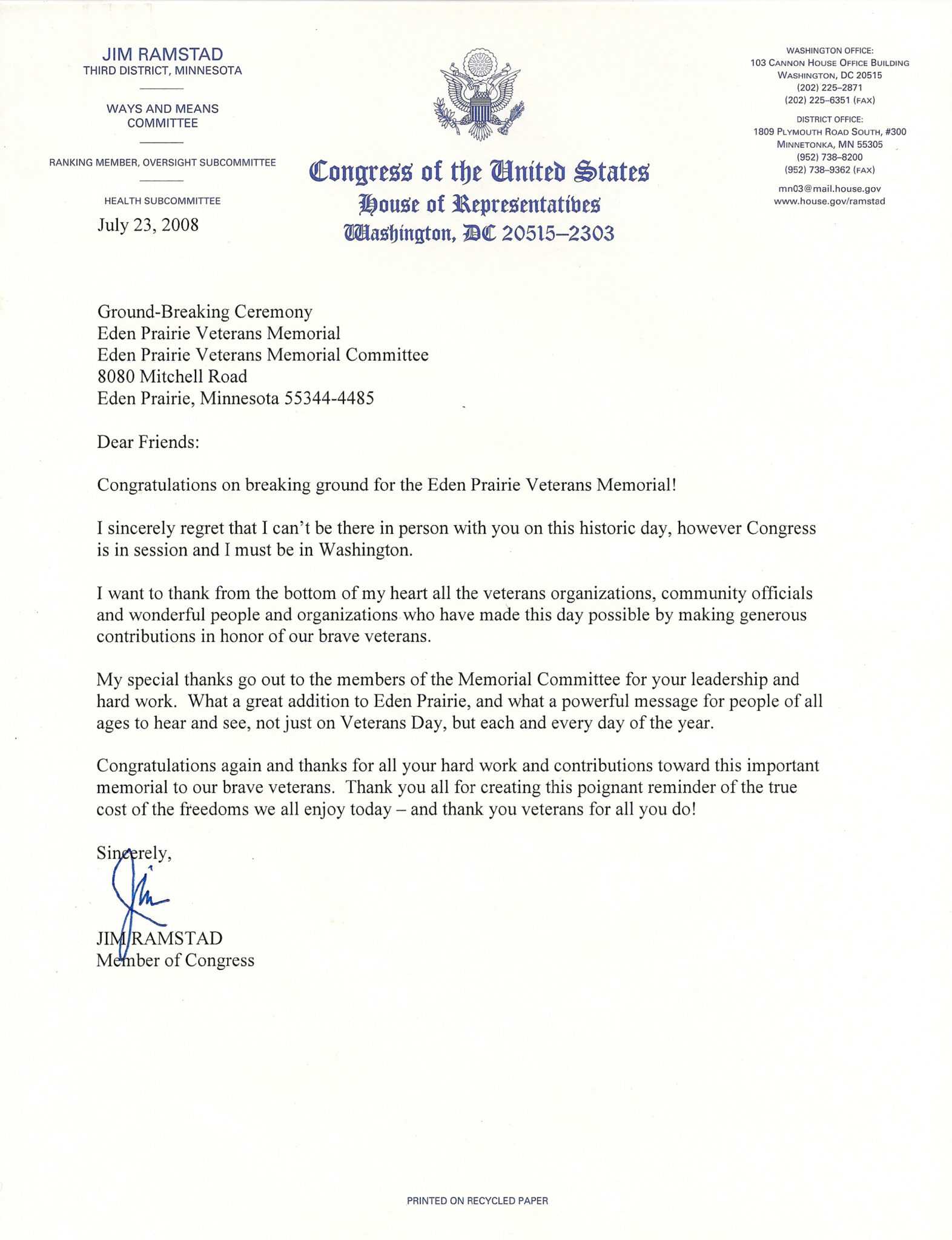 File congressman Ramstad Letter Wikipedia Intended For Letter To 
