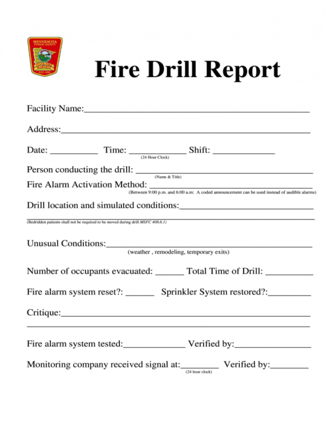 Fire Drill Report Template - Fill Online, Printable in Fire Evacuation Drill Report Template