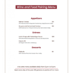 Food And Wine Pairing Menu | Rules For Wine &amp; Food Pairing inside Wine Tasting Menu Template