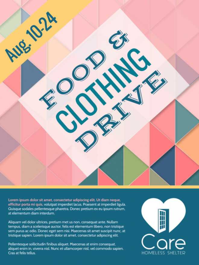 Food &amp; Clothing Drive Poster Template | Mycreativeshop throughout Clothing Drive Flyer Template