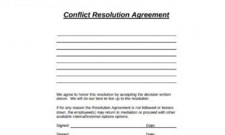 Conflict Resolution Agreement Template – Great Professional Template Design