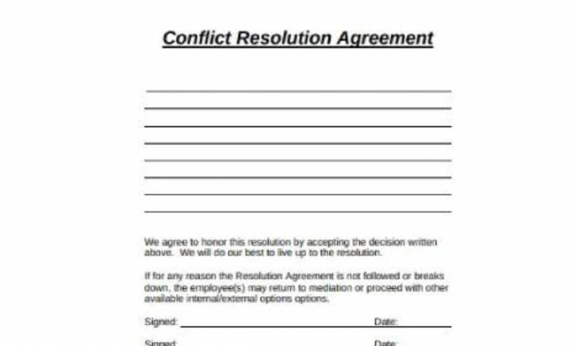 Conflict Resolution Agreement Template