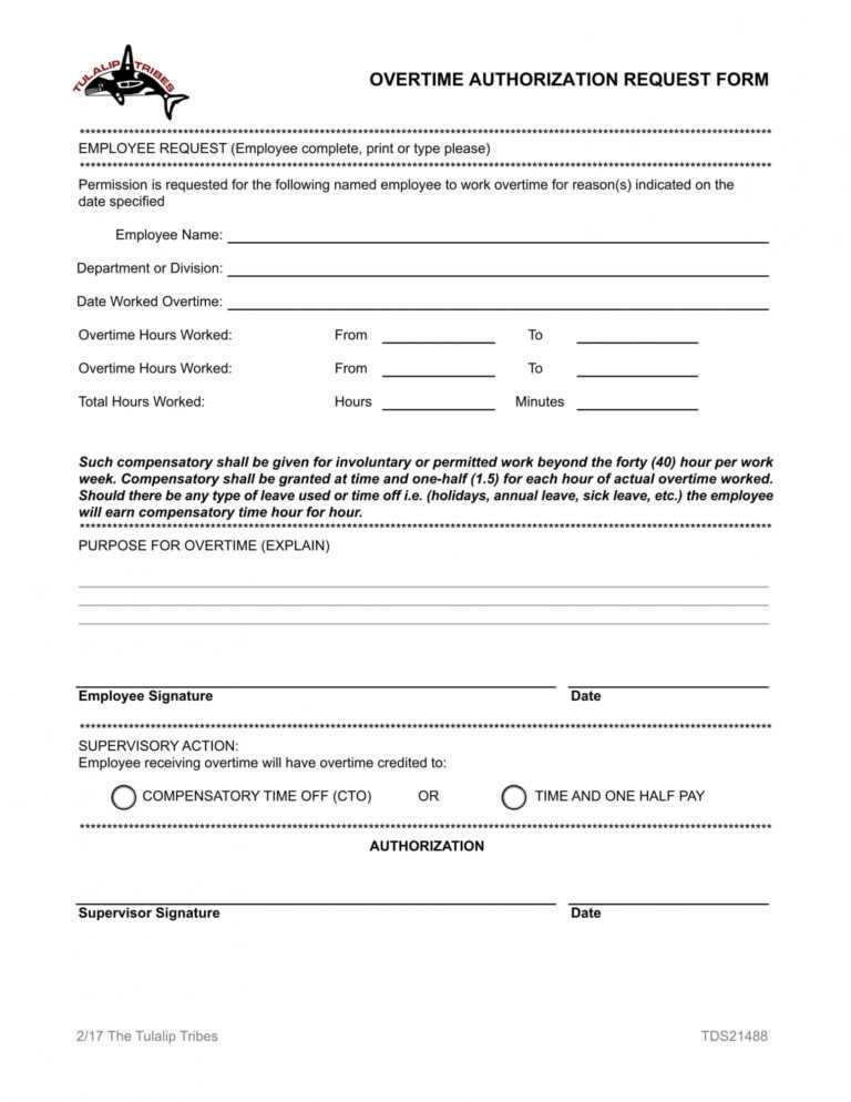 Overtime Agreement Template