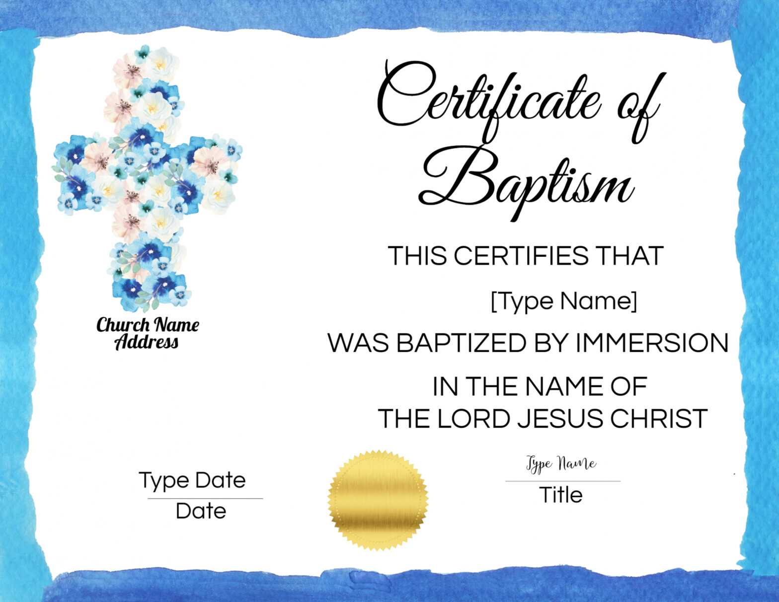 Free Baptism Certificate Templates | Customize Online | No within Christian Baptism Certificate Template