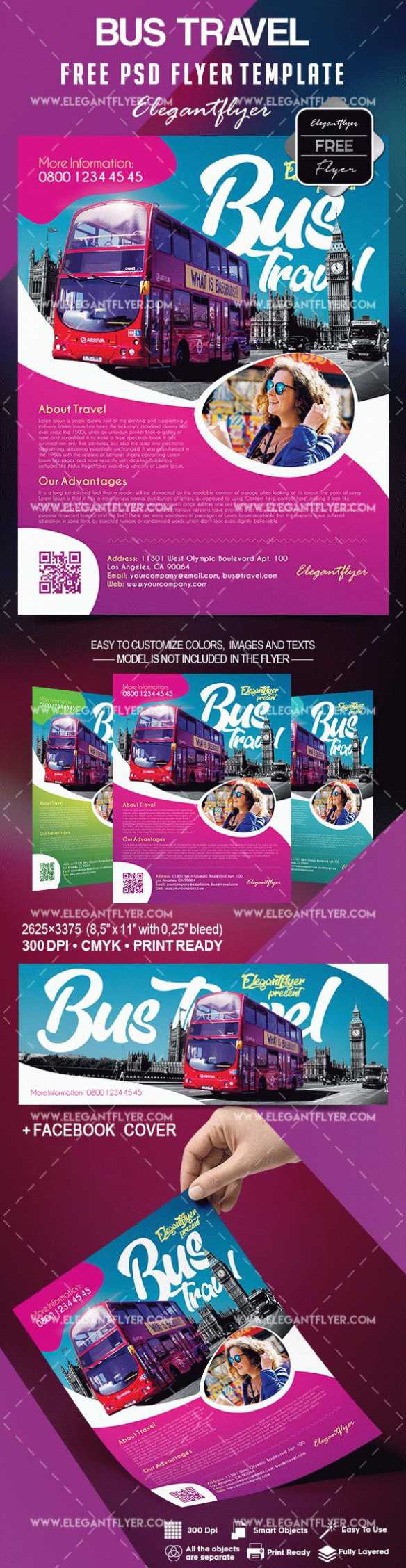 Free Bus Travel Flyer Template On Behance inside Bus Trip Flyer Templates Free