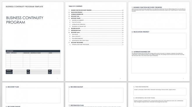 Free Business Continuity Plan Templates | Smartsheet with regard to Business Continuity Management Policy Template