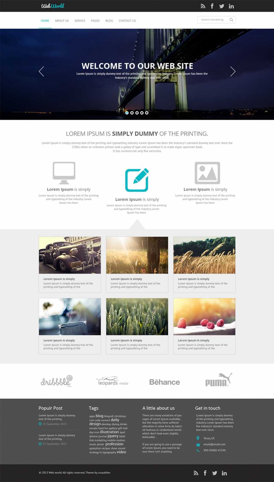 Free Business Web Template Psd | Css Author regarding Business Website Templates Psd Free Download