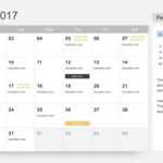 Free Calendar 2017 Template For Powerpoint within Microsoft Powerpoint Calendar Template