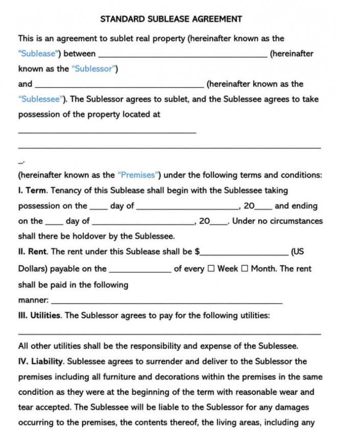 Free Commercial Sublease Agreement Templates (By State) intended for Sublease Commercial Agreement Template