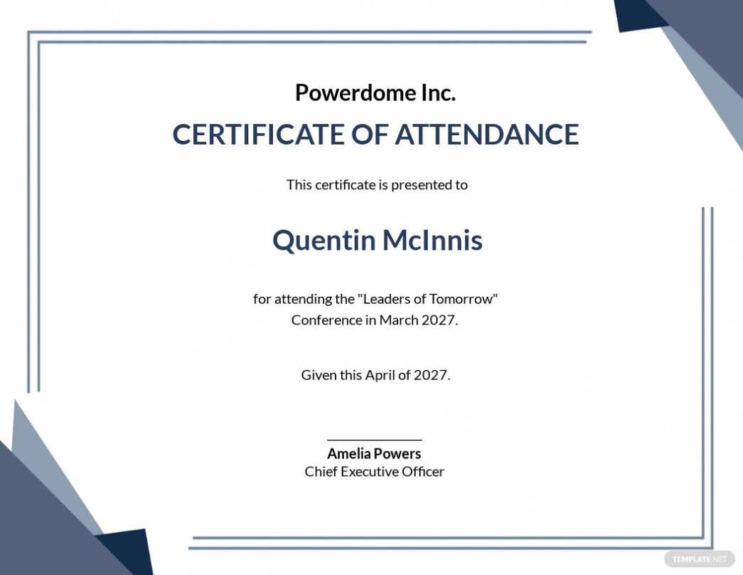 Free Conference Attendance Certificate Template - Pdf | Word pertaining to Certificate Of Attendance Conference Template
