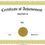 Free Customizable Certificate Of Achievement within Certificate Of Accomplishment Template Free