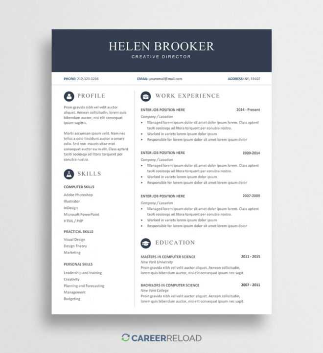 Free Cv Template For Word - Free Download - Career Reload in Free Resume Template Microsoft Word