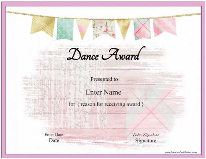 Free Dance Certificate Template - Customizable And Printable intended for Dance Certificate Template