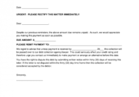 Free Debt Collections Letter Template - Sample - Word | Pdf within Legal Debt Collection Letter Template
