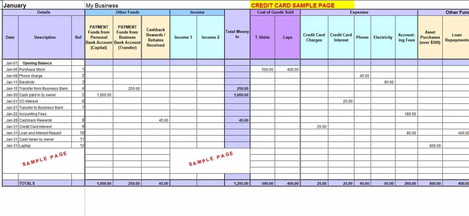 Free Excel Bookkeeping Templates throughout Small Business Accounting Spreadsheet Template Free