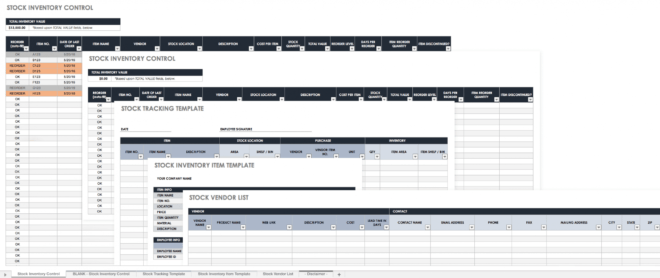 Free Excel Inventory Templates: Create &amp; Manage | Smartsheet in Stock Report Template Excel
