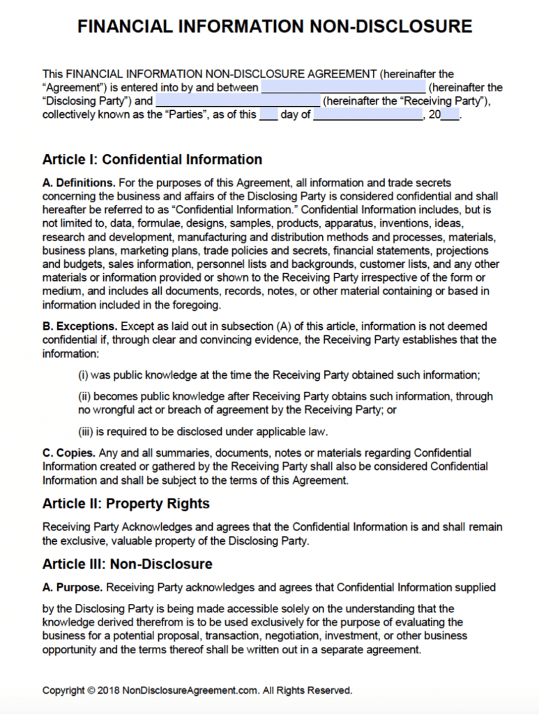 Accountant Confidentiality Agreement Template