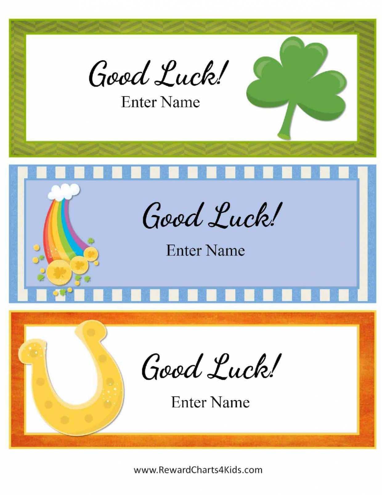Free Good Luck Cards For Kids | Customize Online &amp; Print At Home in Good Luck Card Templates