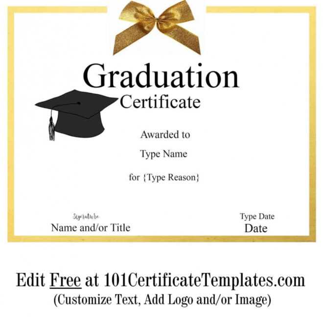 Free Graduation Certificate Template | Customize Online &amp; Print with regard to Free Printable Graduation Certificate Templates