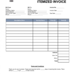 Free Itemized Invoice Template - Word | Pdf | Eforms pertaining to Itemized Invoice Template