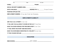 Free Job Application Form - Standard Template - Word | Pdf intended for Employment Application Template Microsoft Word