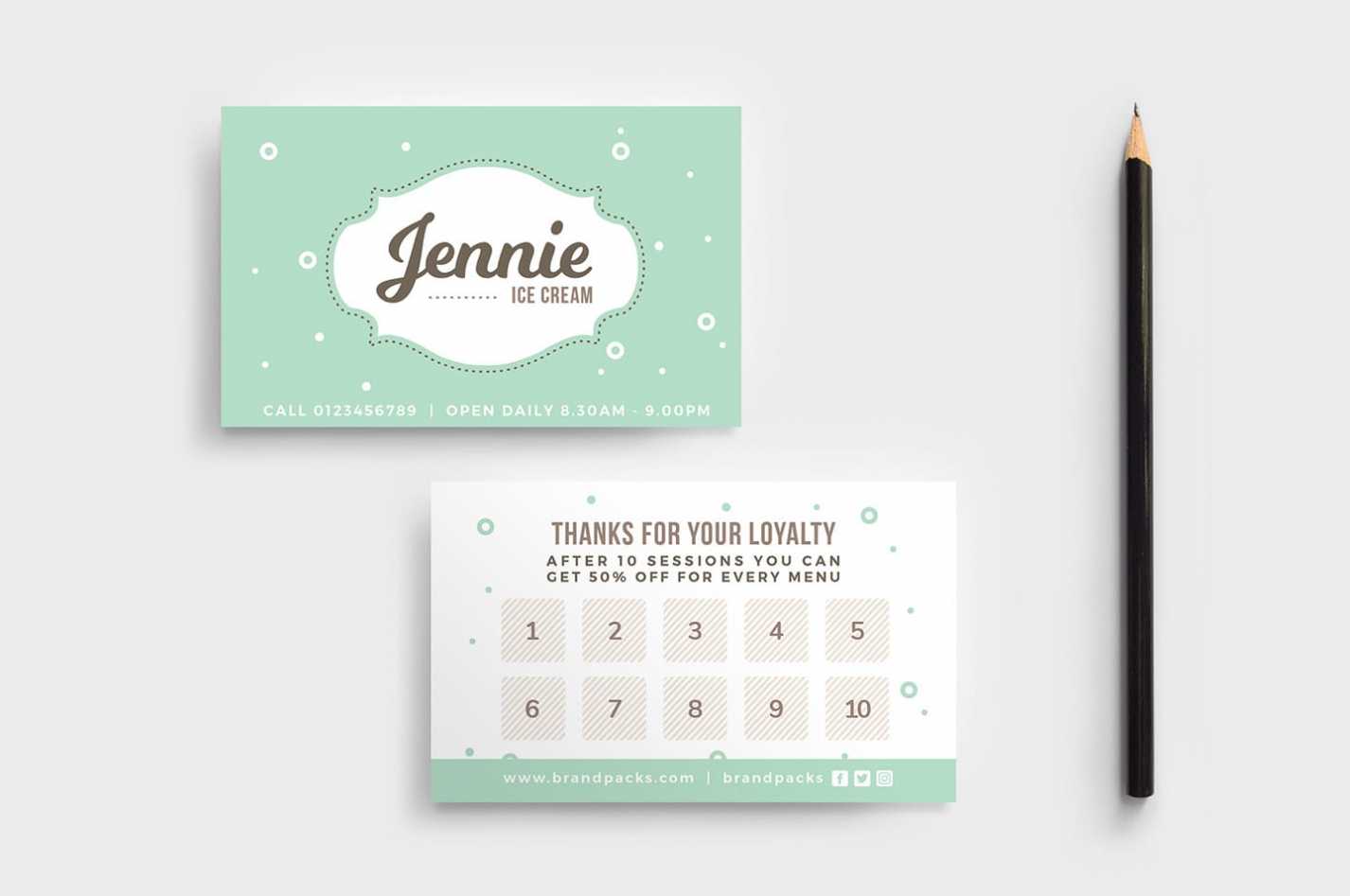 Free Loyalty Card Templates - Psd, Ai &amp; Vector - Brandpacks inside Frequent Diner Card Template