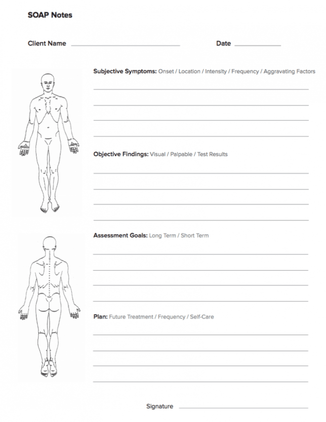 Free Massage Soap Notes Forms | Massagebook pertaining to Free Soap Notes For Massage Therapy Templates