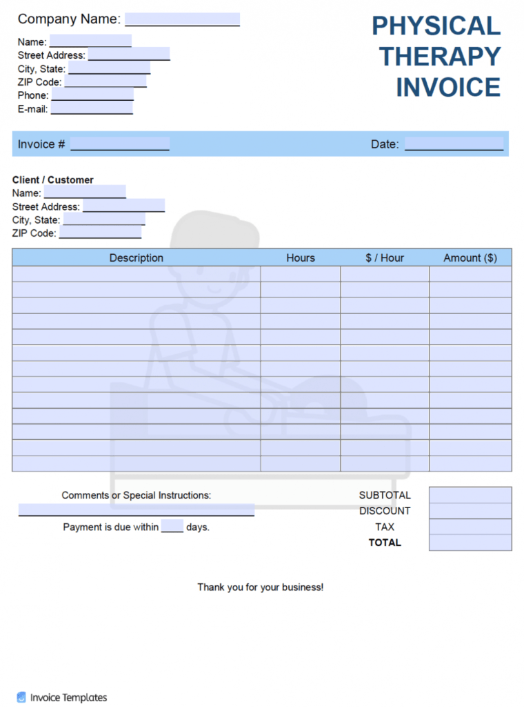 Physical Therapy Invoice Template