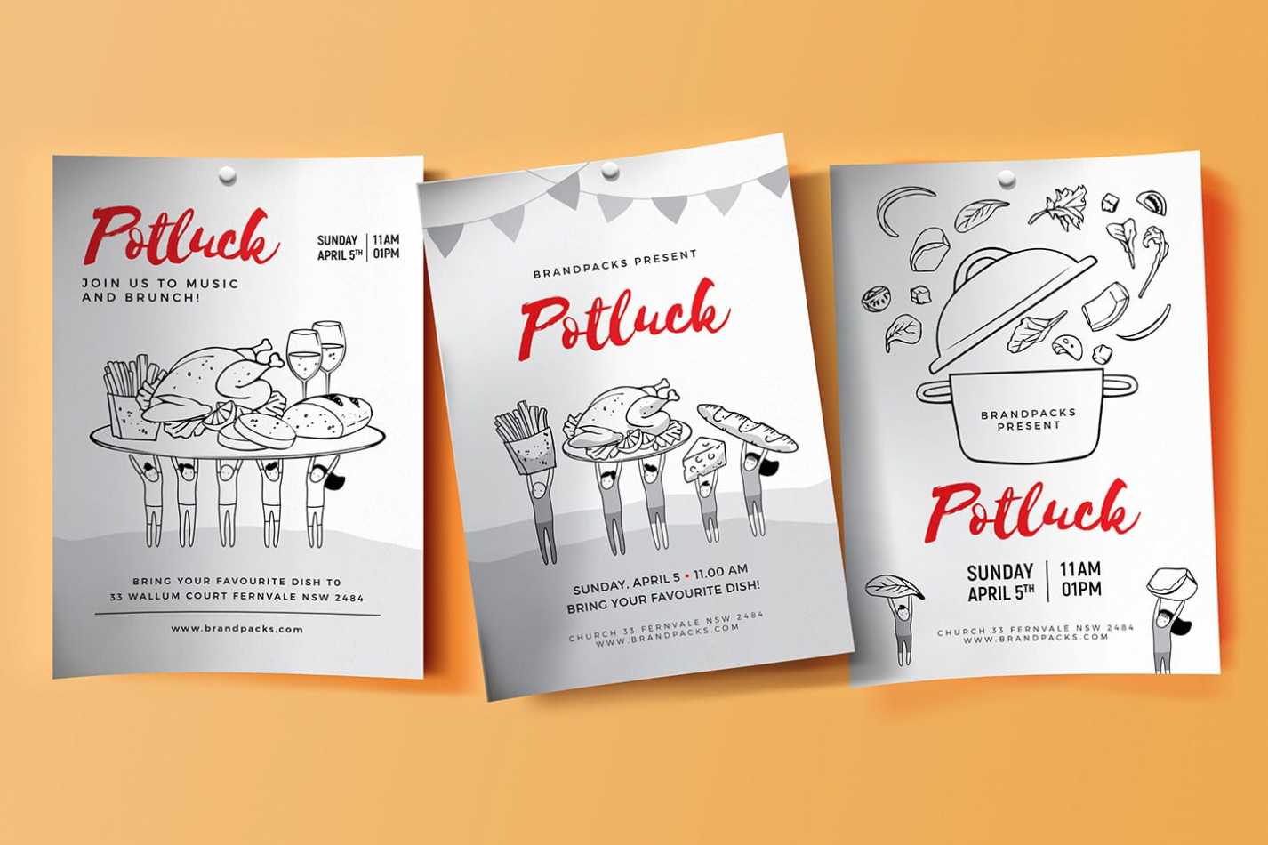 Free Potluck Poster Templates In Psd, Ai &amp; Vector - Brandpacks throughout Potluck Flyer Template