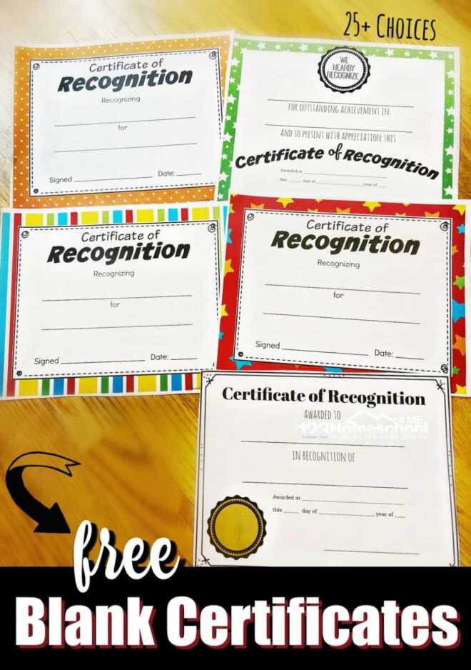 Free Printable Certificates throughout Printable Certificate Of Recognition Templates Free