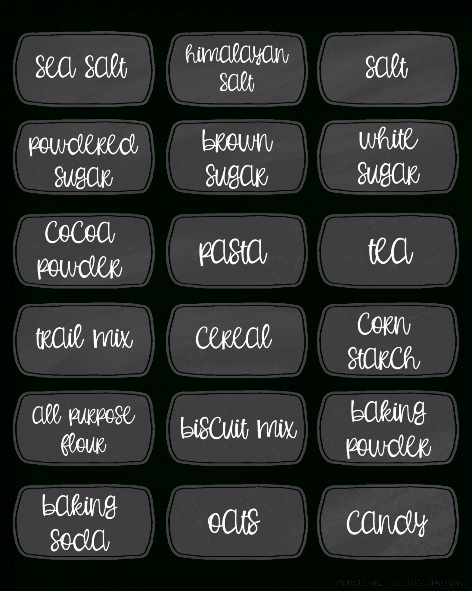 Free Printable Chalkboard Pantry Labels (+ Svg) - Sarah throughout Pantry Labels Template