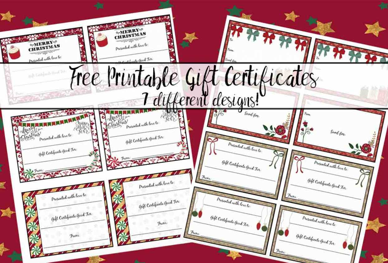 Free Printable Christmas Gift Certificates: 7 Designs, Pick regarding Merry Christmas Gift Certificate Templates