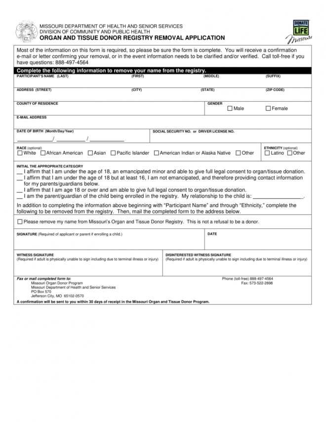 Free Refuse Organ Donation Forms In Pdf intended for Organ Donor Card Template