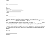 Free Resignation Letters | Templates &amp; Samples - Pdf | Word within Resignation Letter Template Pdf