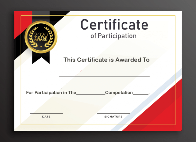 Free Sample Format Of Certificate Of Participation Template regarding Certificate Of Participation Template Word