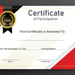 Free Sample Format Of Certificate Of Participation Template with Certificate Of Participation Word Template