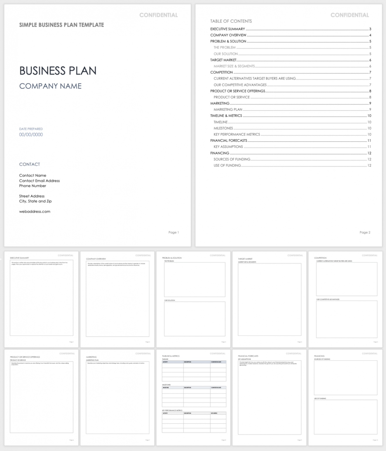 Business Plan Template Free Word Document