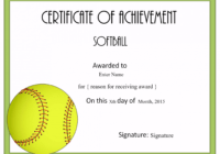 Free Softball Certificate Templates - Customize Online with Free Softball Certificate Templates