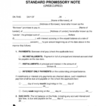 Free Unsecured Promissory Note Template - Word | Pdf | Eforms for Unsecured Promissory Note Template