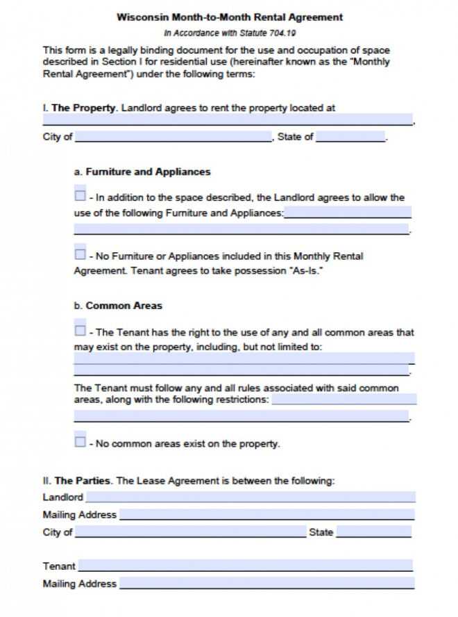 Free Wisconsin Rental Lease Agreement Templates | Pdf | Word with Yearly Rental Agreement Template