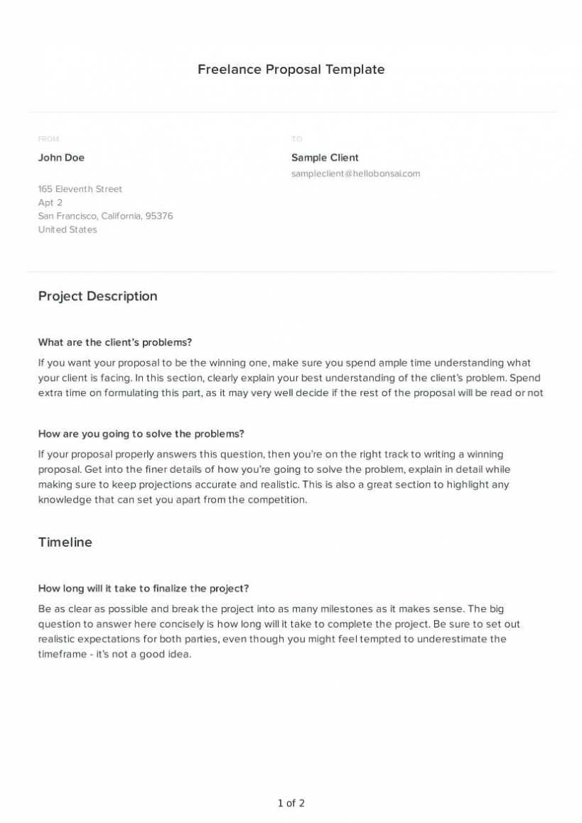 Freelance Proposal Template | Freelance Project Proposal in Written Proposal Template