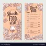 French Food Restaurant Menu Vintage Template Vector Image for French Cafe Menu Template