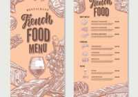 French Food Restaurant Menu Vintage Template Vector Image for French Cafe Menu Template