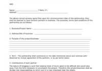 General Partnership Agreement Template Free ~ Addictionary with Free Simple General Partnership Agreement Template