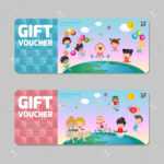 Gift Voucher Template With Colorful Pattern,Cute Gift Voucher.. throughout Kids Gift Certificate Template