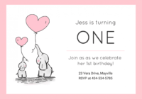 Girls 1St Birthday Invitation with regard to First Birthday Invitation Card Template